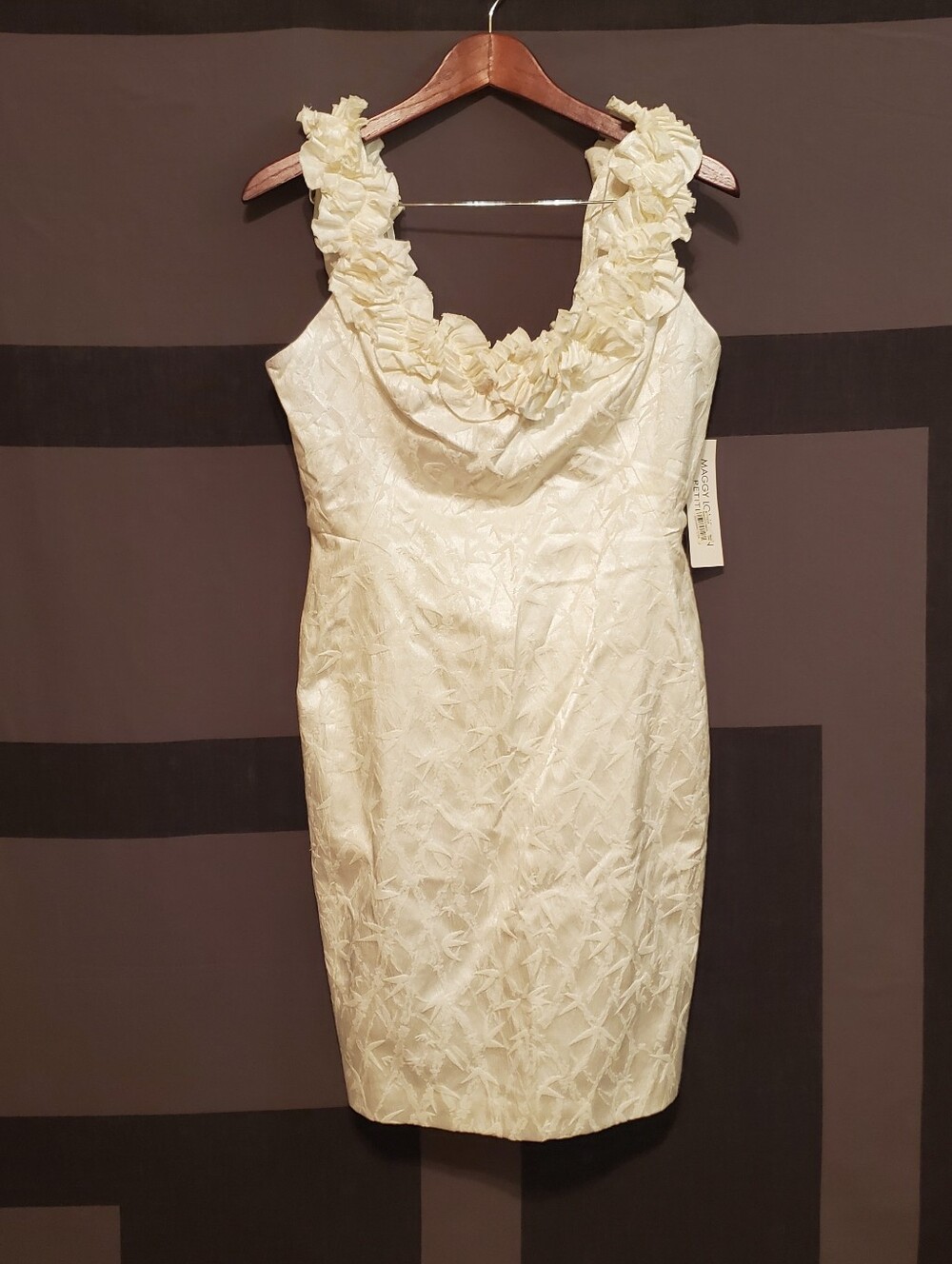 Maggy London White Floral Strap Pencil Dress Size 12 Petite NWT
